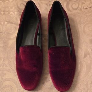 LOFT Women's Burgundy Velvet Loafers